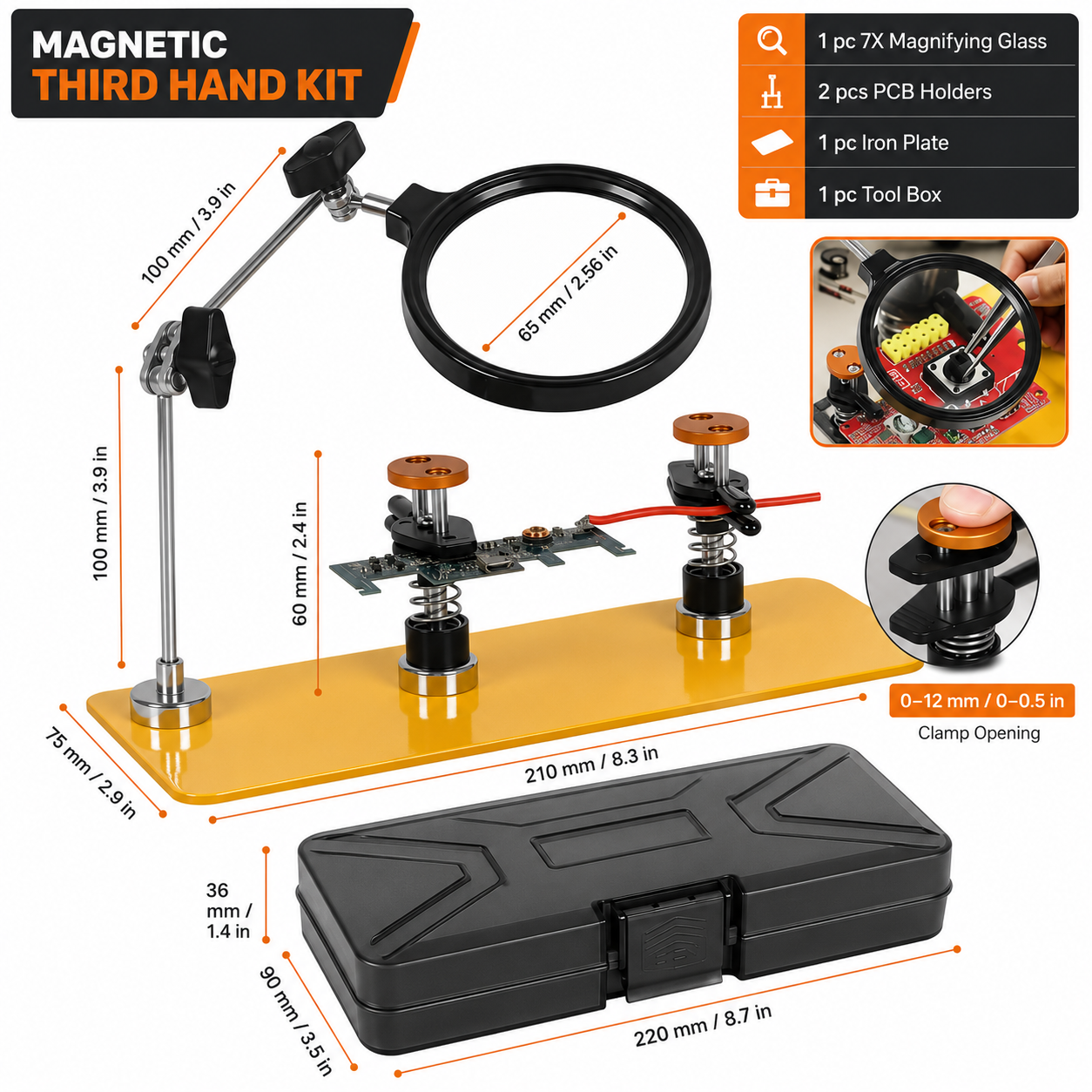 Magnifying Magnetic Third Hand