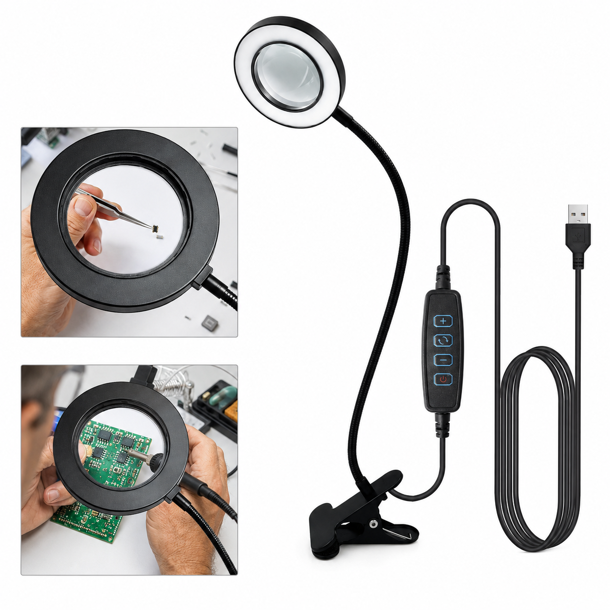 10X LED Clip-On Magnifying Glass