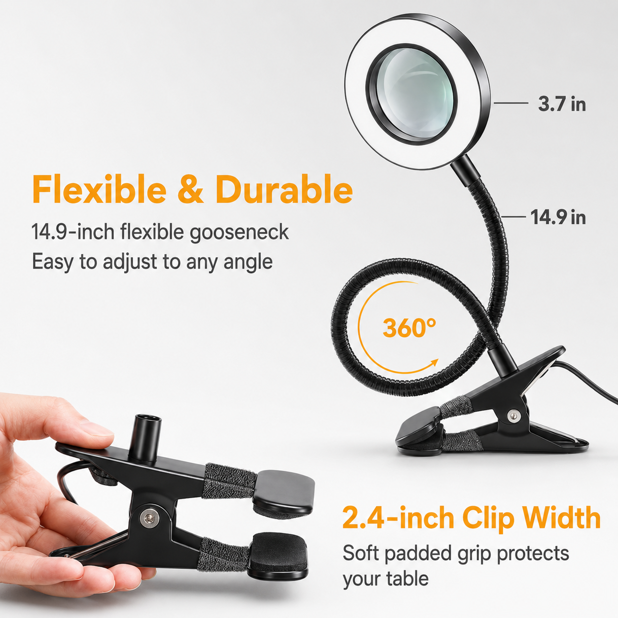 10X LED Clip-On Magnifying Glass