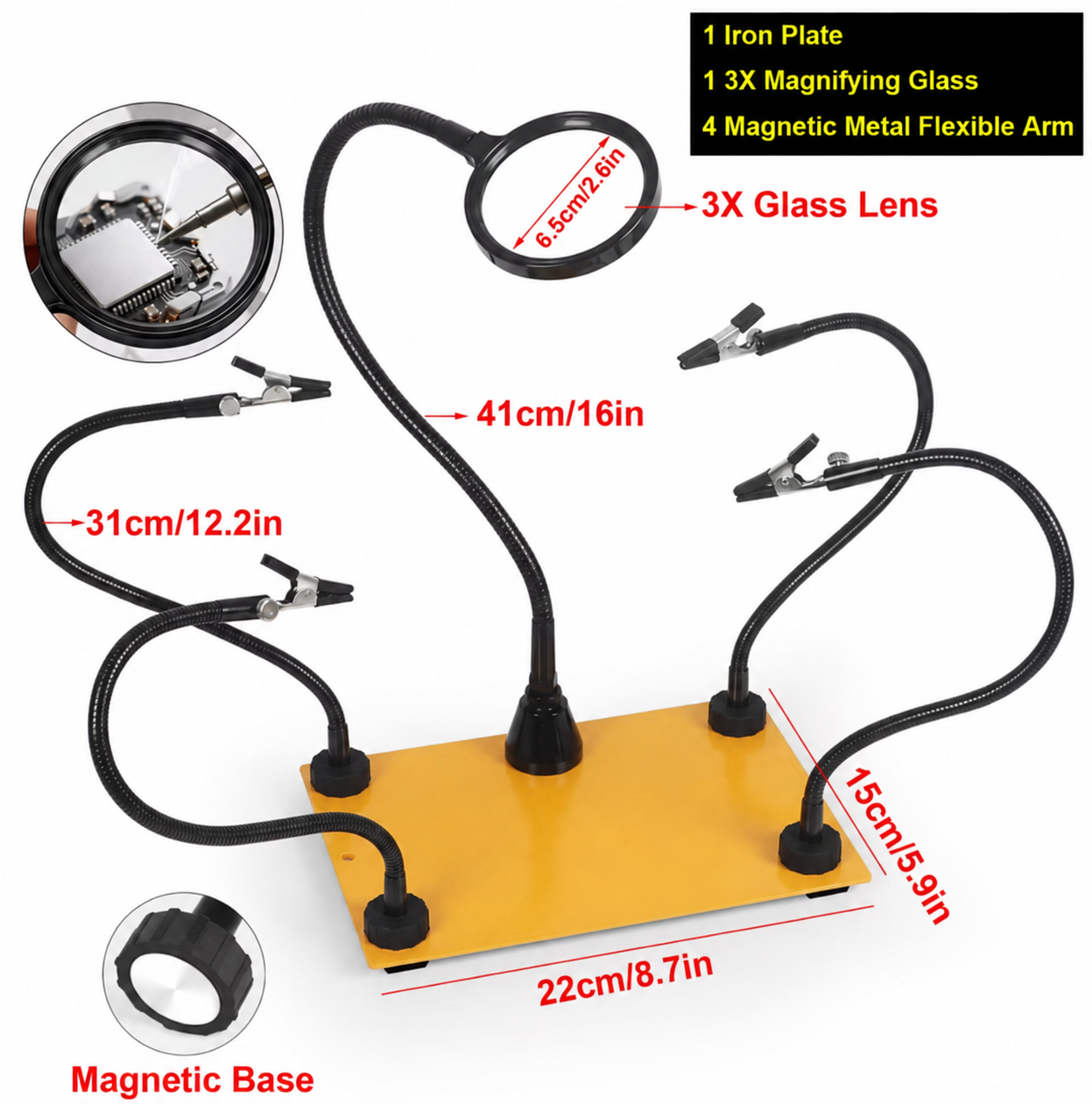 Ultimate Soldering Third Hand with Magnifier