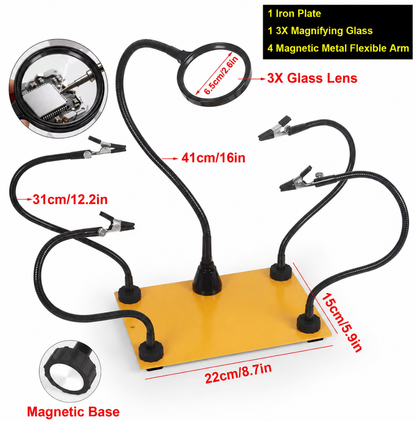 Ultimate Soldering Third Hand with Magnifier